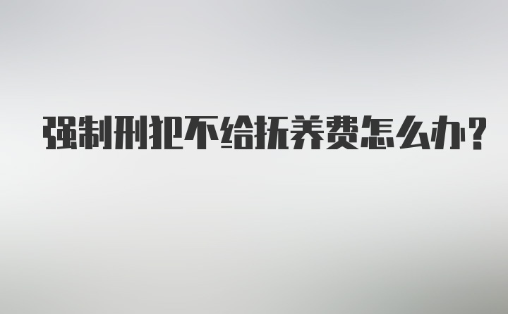 强制刑犯不给抚养费怎么办？