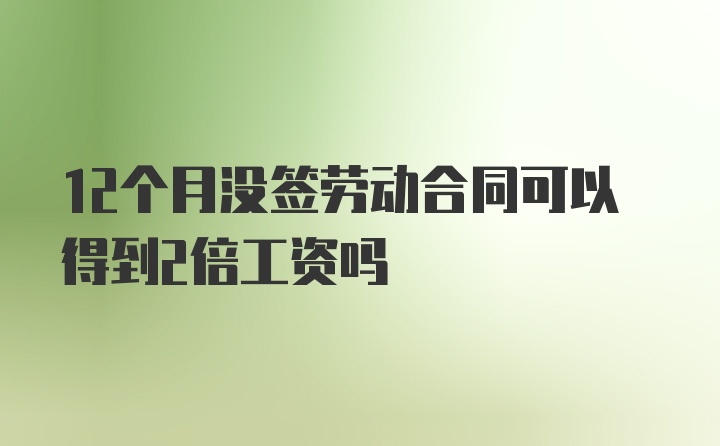 12个月没签劳动合同可以得到2倍工资吗