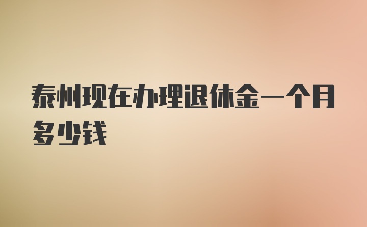 泰州现在办理退休金一个月多少钱