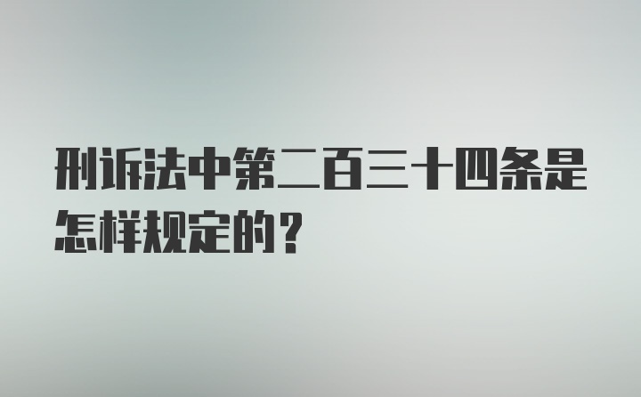 刑诉法中第二百三十四条是怎样规定的？