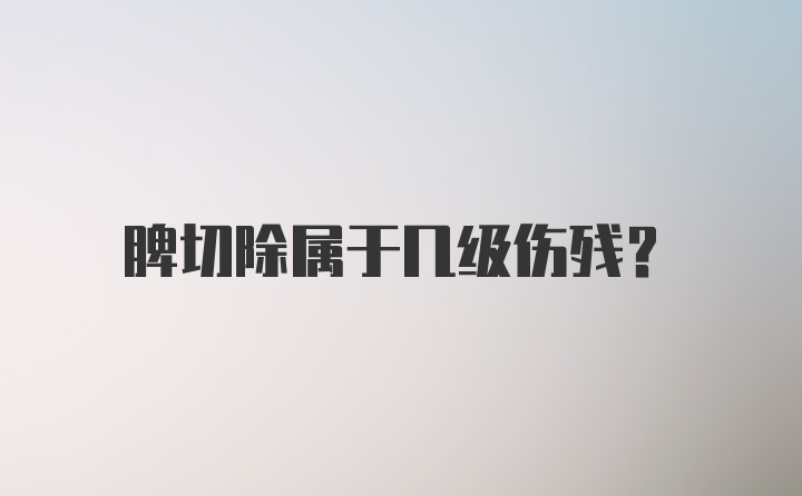 脾切除属于几级伤残？