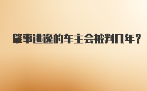 肇事逃逸的车主会被判几年？