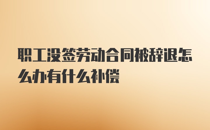 职工没签劳动合同被辞退怎么办有什么补偿