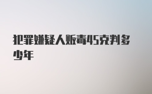 犯罪嫌疑人贩毒45克判多少年