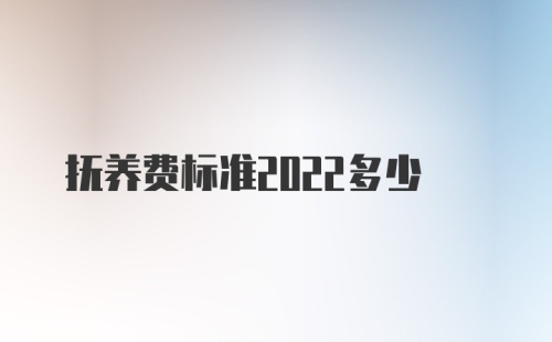 抚养费标准2022多少