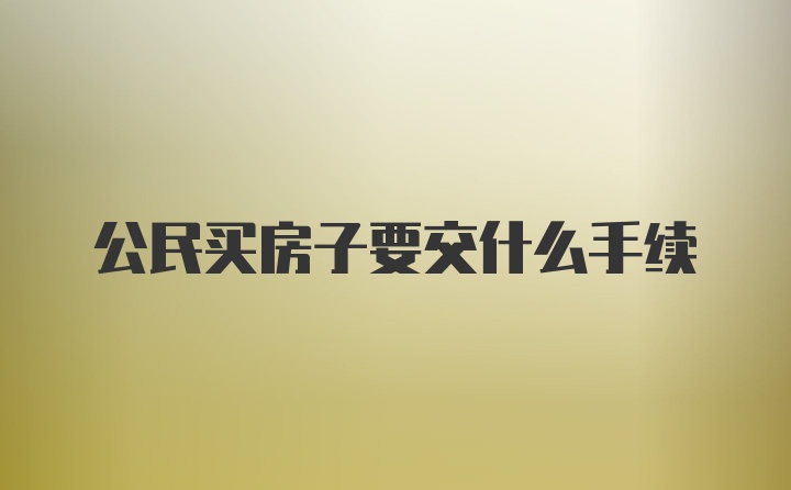 公民买房子要交什么手续
