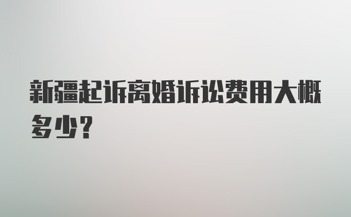 新疆起诉离婚诉讼费用大概多少？