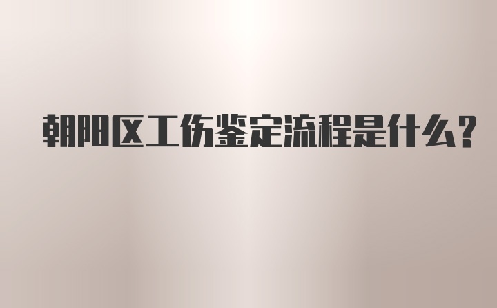 朝阳区工伤鉴定流程是什么？