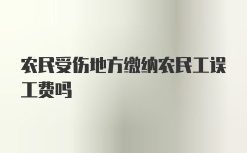 农民受伤地方缴纳农民工误工费吗