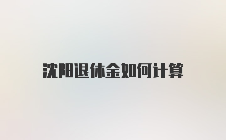 沈阳退休金如何计算