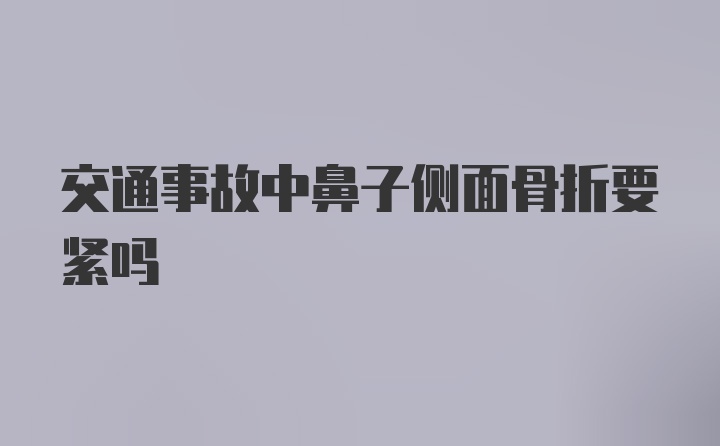 交通事故中鼻子侧面骨折要紧吗