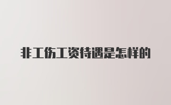 非工伤工资待遇是怎样的