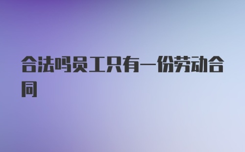 合法吗员工只有一份劳动合同