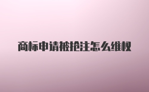 商标申请被抢注怎么维权