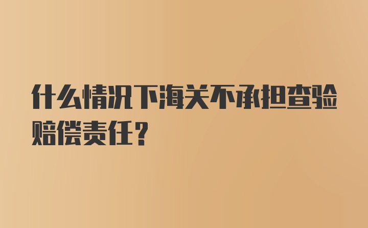 什么情况下海关不承担查验赔偿责任?