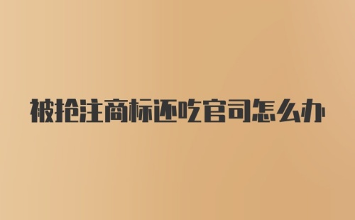 被抢注商标还吃官司怎么办