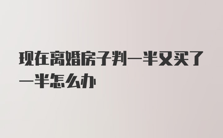 现在离婚房子判一半又买了一半怎么办