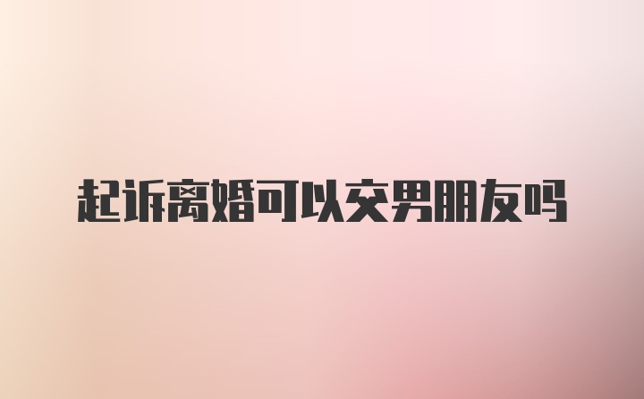 起诉离婚可以交男朋友吗