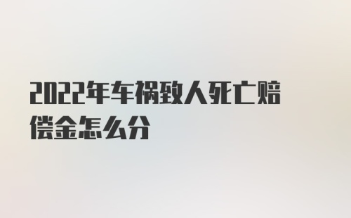 2022年车祸致人死亡赔偿金怎么分