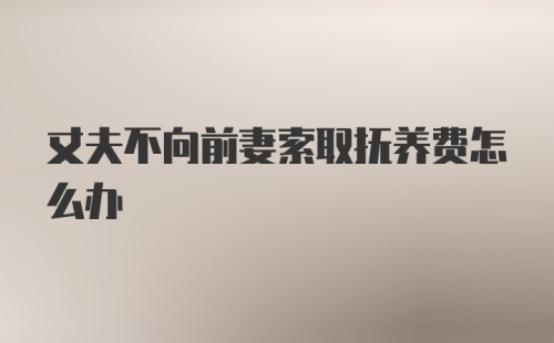 丈夫不向前妻索取抚养费怎么办