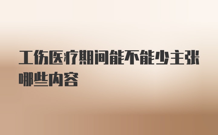 工伤医疗期间能不能少主张哪些内容