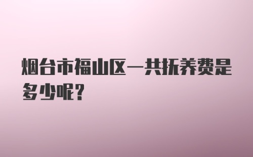 烟台市福山区一共抚养费是多少呢？