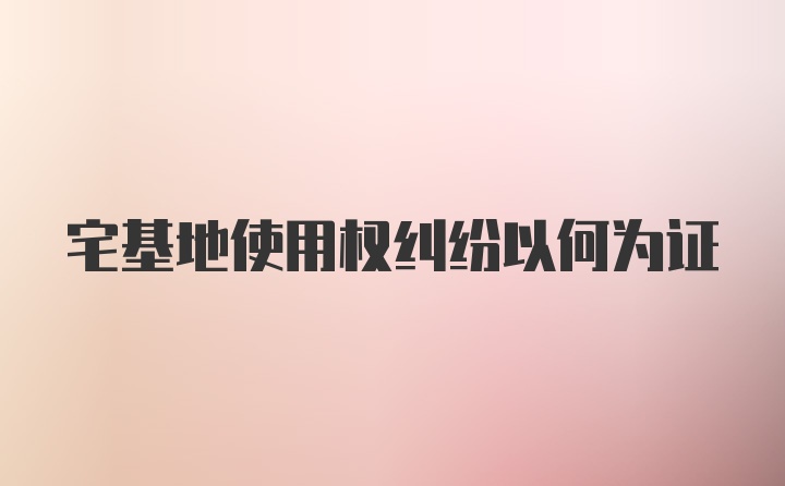 宅基地使用权纠纷以何为证