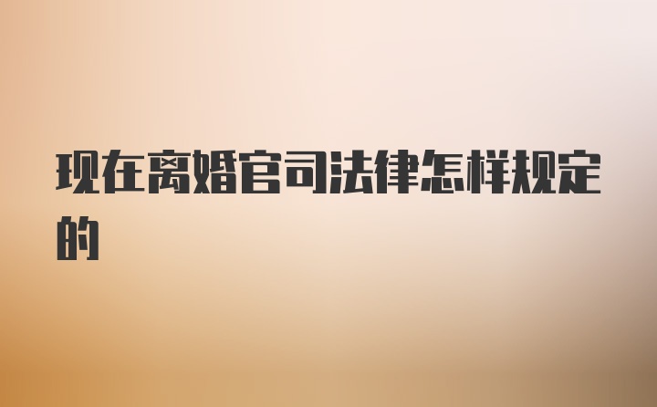 现在离婚官司法律怎样规定的