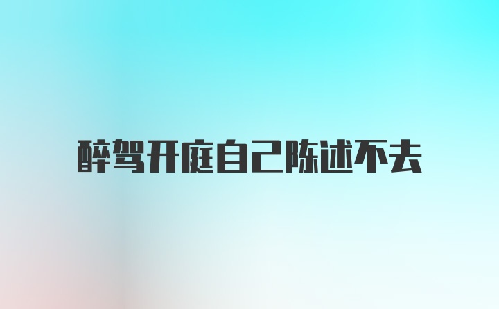 醉驾开庭自己陈述不去