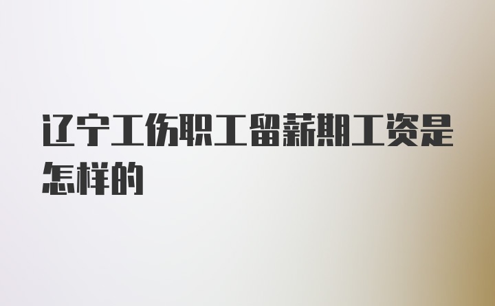 辽宁工伤职工留薪期工资是怎样的