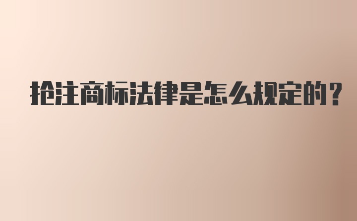 抢注商标法律是怎么规定的?