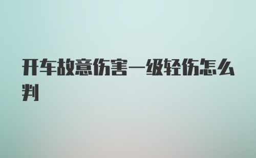 开车故意伤害一级轻伤怎么判