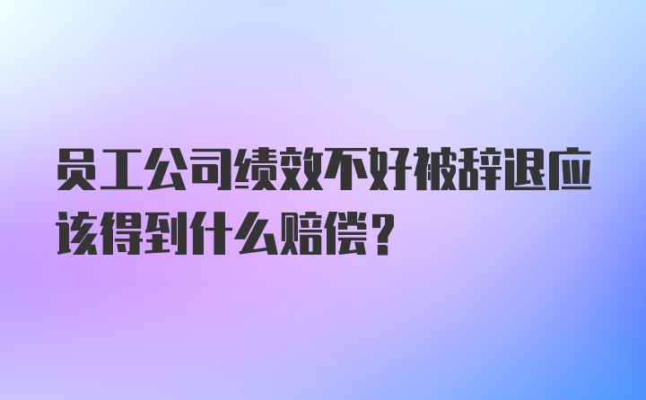 员工公司绩效不好被辞退应该得到什么赔偿？