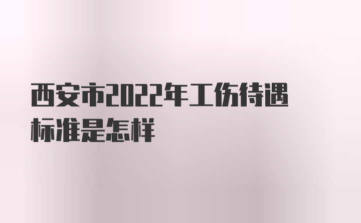 西安市2022年工伤待遇标准是怎样