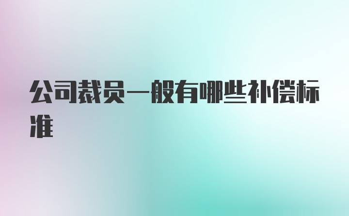 公司裁员一般有哪些补偿标准