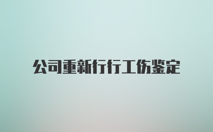 公司重新行行工伤鉴定