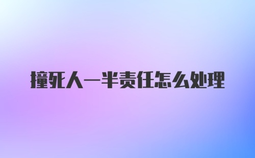 撞死人一半责任怎么处理