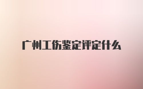 广州工伤鉴定评定什么