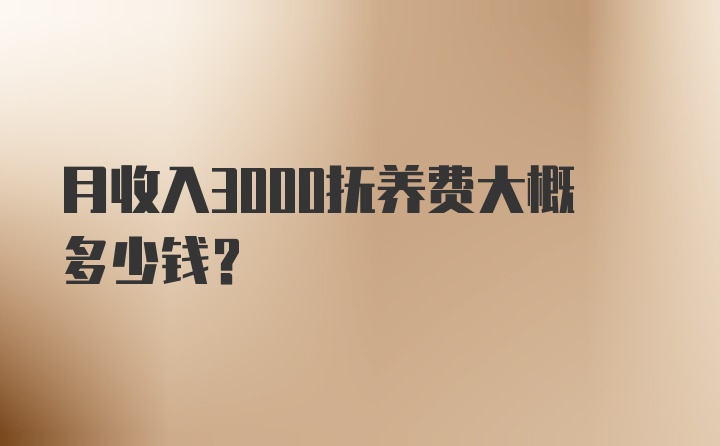 月收入3000抚养费大概多少钱？