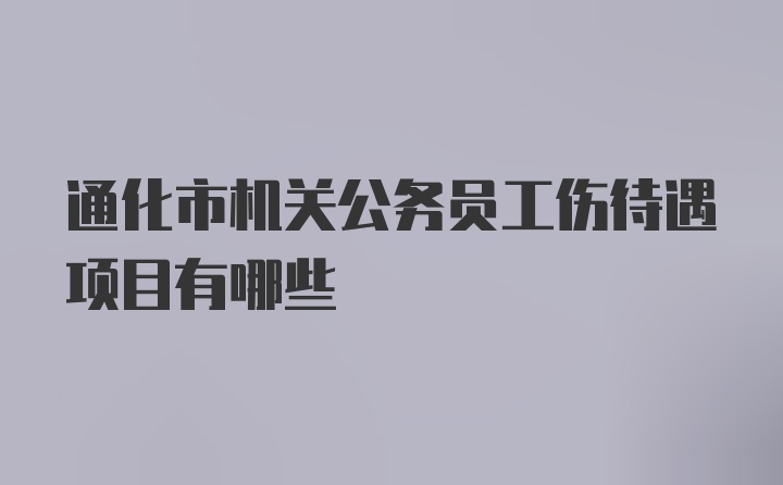 通化市机关公务员工伤待遇项目有哪些