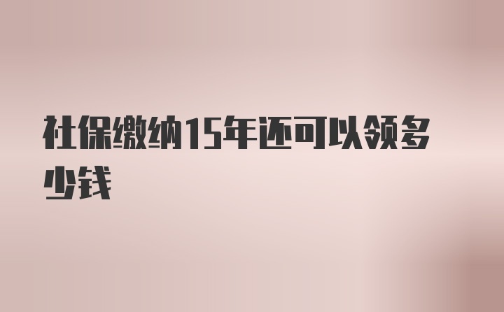 社保缴纳15年还可以领多少钱