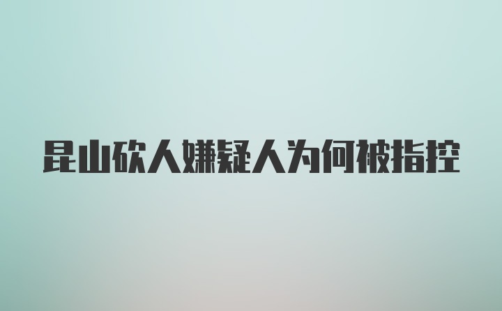 昆山砍人嫌疑人为何被指控