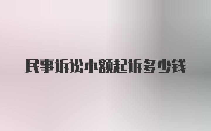 民事诉讼小额起诉多少钱