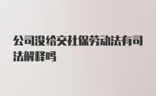 公司没给交社保劳动法有司法解释吗