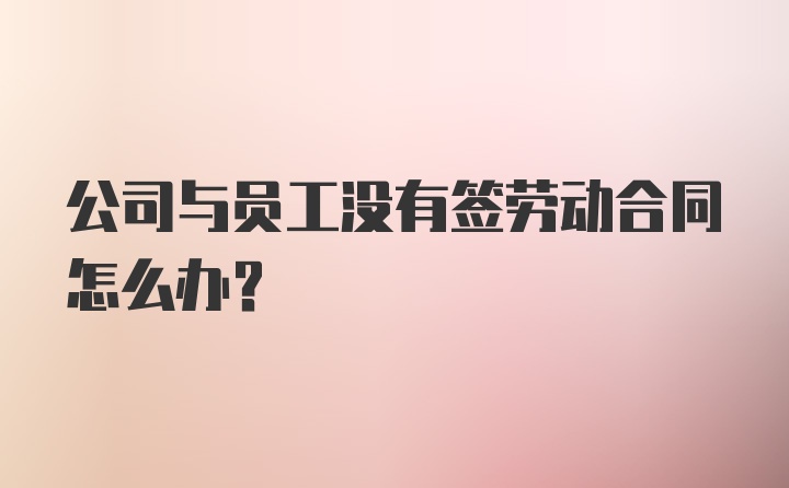 公司与员工没有签劳动合同怎么办？