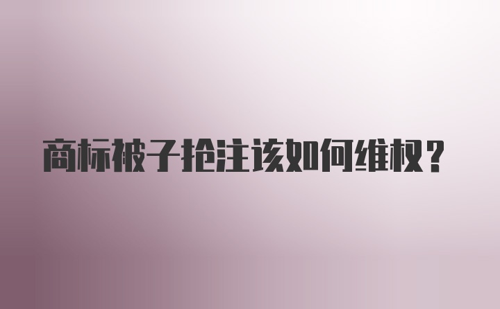 商标被子抢注该如何维权？