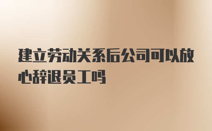 建立劳动关系后公司可以放心辞退员工吗