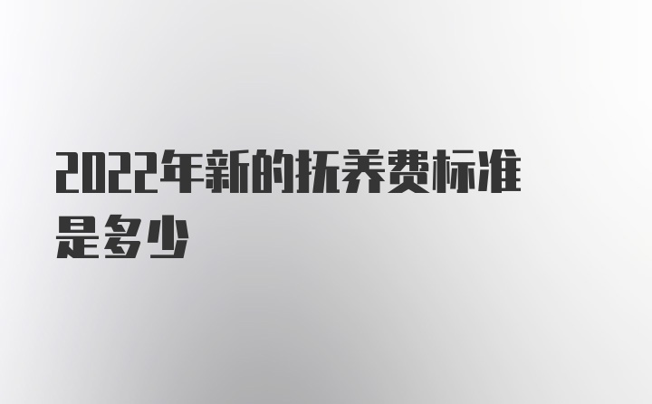 2022年新的抚养费标准是多少