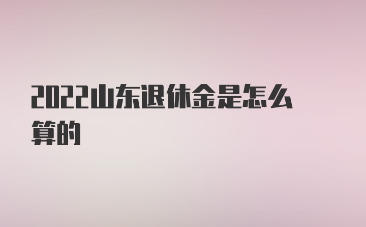 2022山东退休金是怎么算的