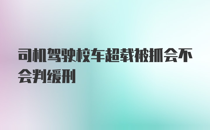 司机驾驶校车超载被抓会不会判缓刑